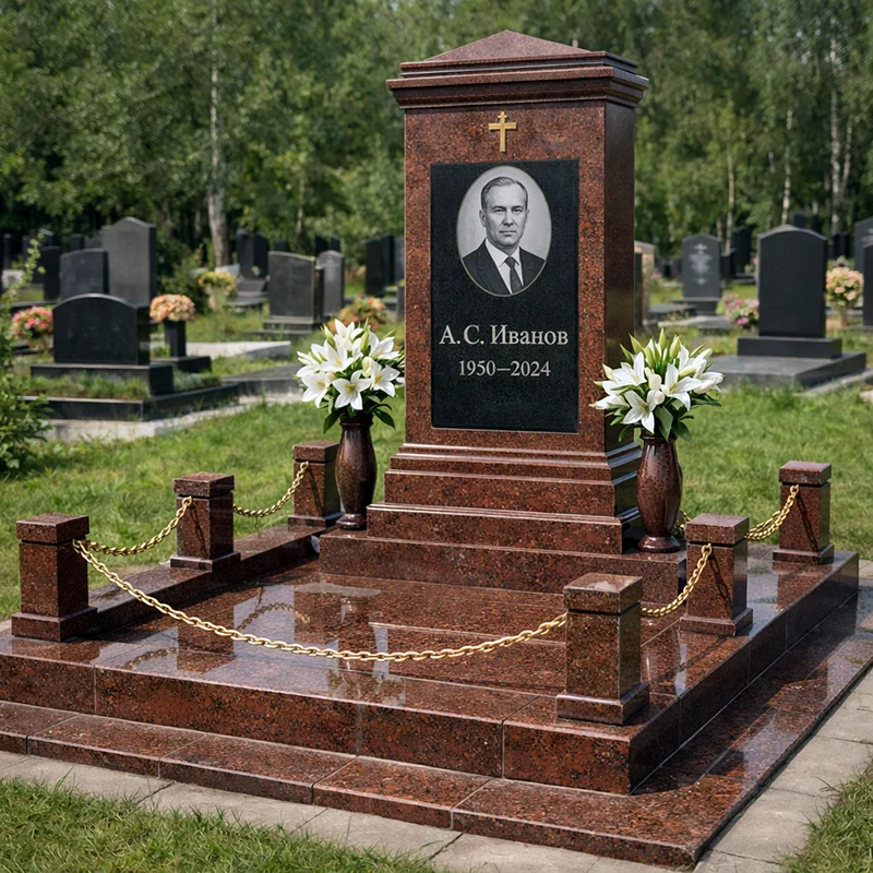 Памятник из дымовского коричневого гранита изготовление фото цены Пмятники из дымовского гранита заказать изготовление